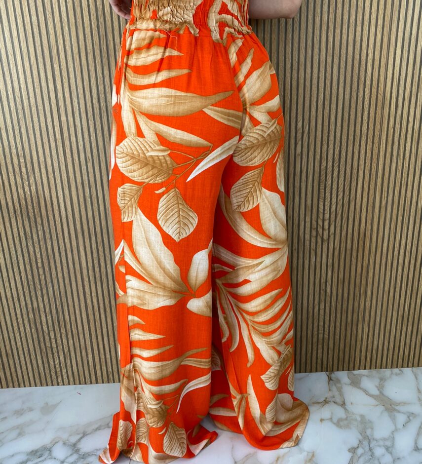 fernandaramosstore com br calca feminina pantalona estampada fundo laranja 2