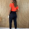 fernandaramosstore com br calca feminina sarja com bolsos amarracao e elastano preta 5