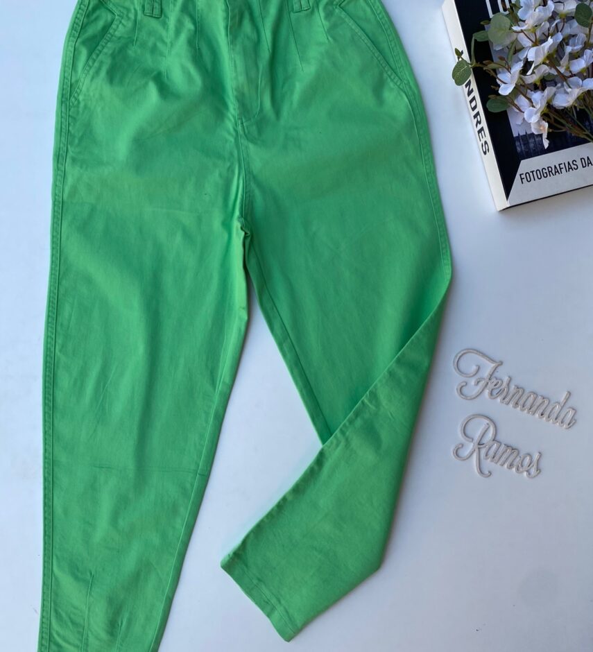 Calça Feminina Sarja com Bolsos Verde - Fernanda Ramos Store