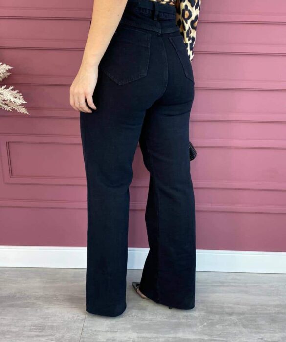 Calça Jeans Feminina Wide Leg Black - Fernanda Ramos Store