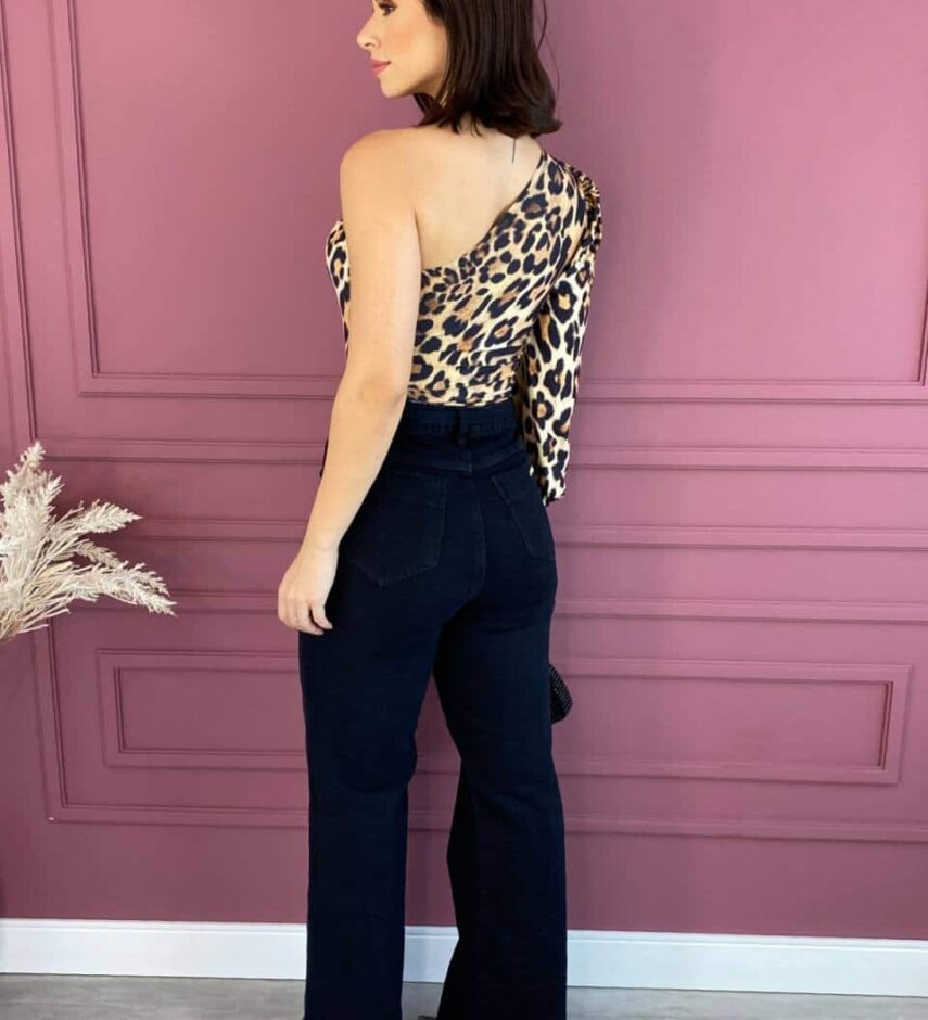 Calça Jeans Feminina Wide Leg Black - Fernanda Ramos Store