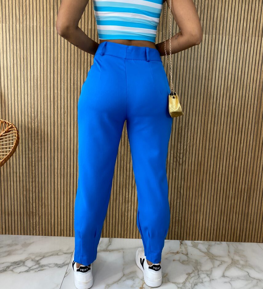 Calça Social Feminina Skinny Azul - Fernanda Ramos Store