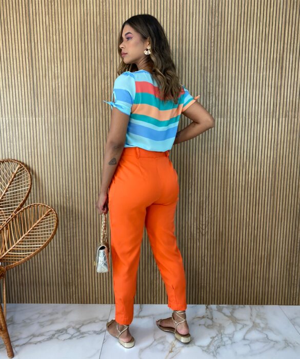 Calça Social Feminina Skinny Laranja - Fernanda Ramos Store