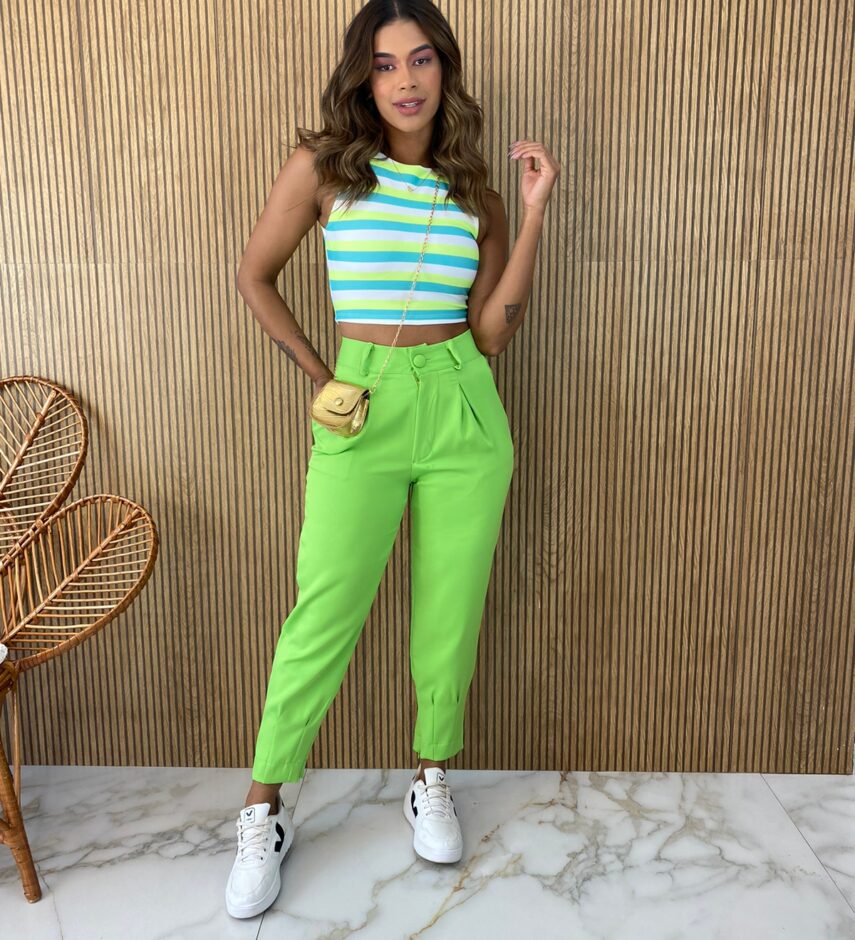Calça Social Feminina Skinny Verde - Fernanda Ramos Store