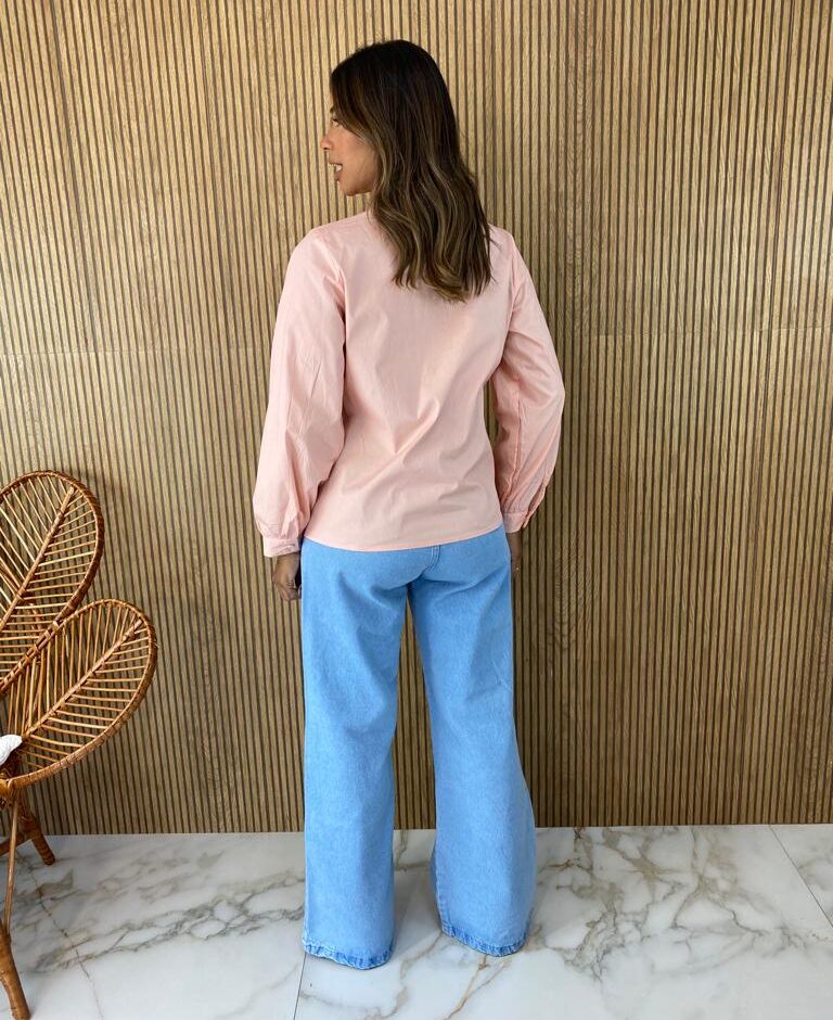 Camisa Feminina Coração Vermelho Social Rosé - Fernanda Ramos Store