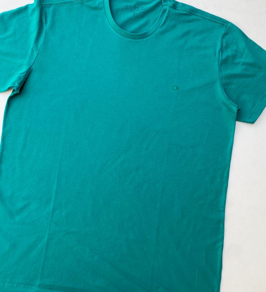 Camiseta Masculina Ogochi Básica Verde Água - Fernanda Ramos Store