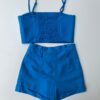 fernandaramosstore com br conjunto feminino cropped sem bojo short com pregas azul