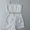 fernandaramosstore com br conjunto feminino cropped sem bojo short com pregas branco