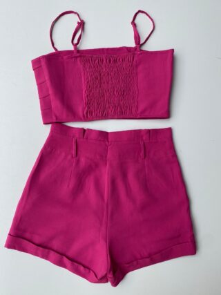 fernandaramosstore com br conjunto feminino cropped sem bojo short com pregas fucsia 1