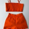 fernandaramosstore com br conjunto feminino cropped sem bojo short com pregas laranja