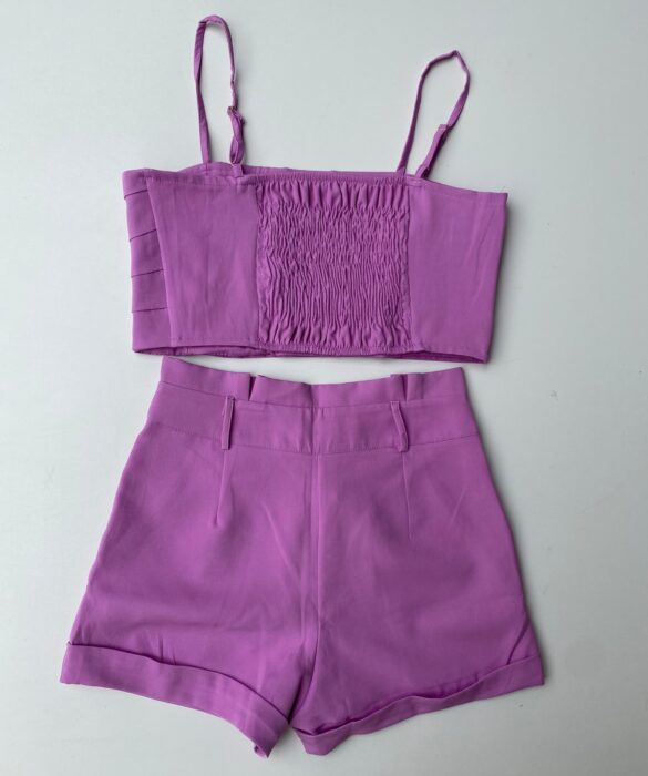 fernandaramosstore com br conjunto feminino cropped sem bojo short com pregas lilas