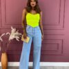 Cropped Feminino Tomara que Caia Amarelo Neon Fernanda Ramos Store