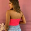 Cropped Feminino Tomara que Caia Rosa Neon - Fernanda Ramos Store