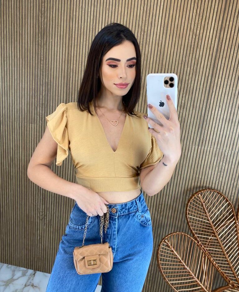 cropped joana feminino sem bojo com amarracao nude fernanda ramos store