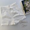 short feminino com detalhe em pregas e bolsos frontal branco fernanda ramos store