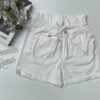 Short Feminino com Elástico na Cintura e Amarração e Botões Off White fernanda ramos store