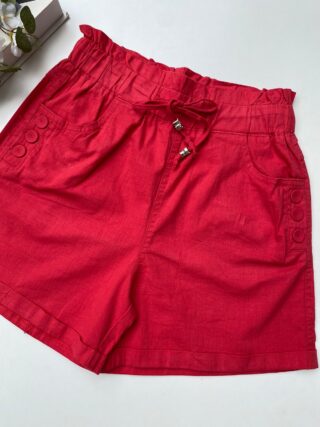 fernandaramosstore com br short feminino com elastico na cintura e amarracao e botoes vermelho 1