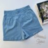 fernandaramosstore com br short feminino sarja com detalhe em pregas azul bebe