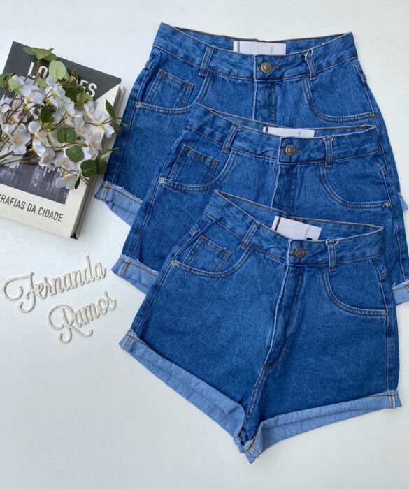 Short Jeans Feminino com Patches fernanda ramos store