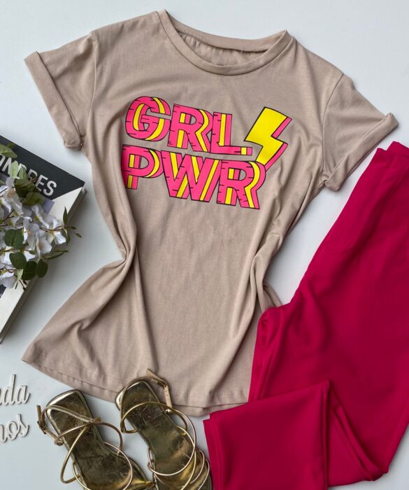 fernandaramosstore com br t shirt manga curta bege estampa grl pwr