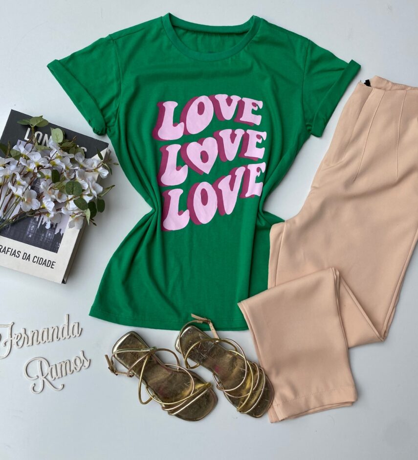 fernandaramosstore com br t shirt manga curta verde estampa love rosa 2