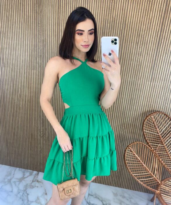 Vestido Ana Curto com Bojo Verde fernanda ramos store