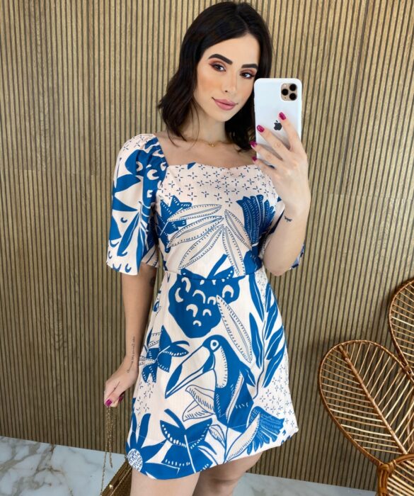 fernandaramosstore com br vestido curto sem bojo amarracao atras estampa tucano azul 1