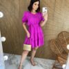 fernandaramosstore com br vestido curto sem bojo com botoes falso e amarracao fucsia