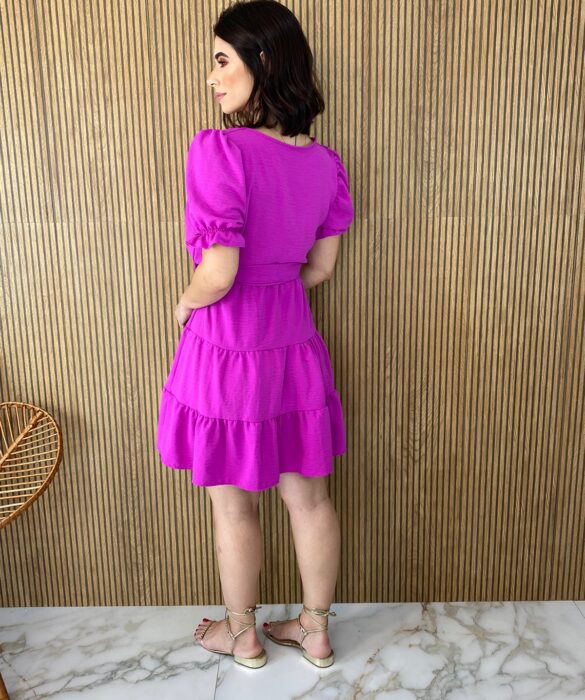 fernandaramosstore com br vestido curto sem bojo com botoes falso e amarracao fucsia 5