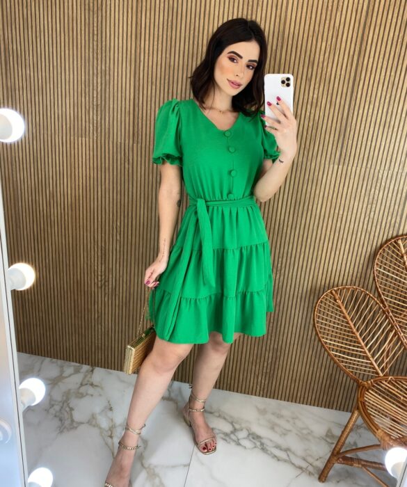 fernandaramosstore com br vestido curto sem bojo com botoes falso e amarracao verde bandeira