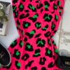 Vestido Feminino Fundo Pink Estampa Animal Print - Fernanda Ramos Store