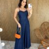 vestido jeans longo