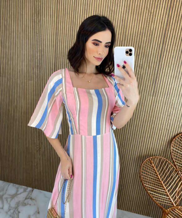 fernandaramosstore com br vestido longo sem bojo com amarracao manga 34 azul e rosa 1