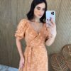 fernandaramosstore com br vestido midi transpassado nude com elastico na manga 2