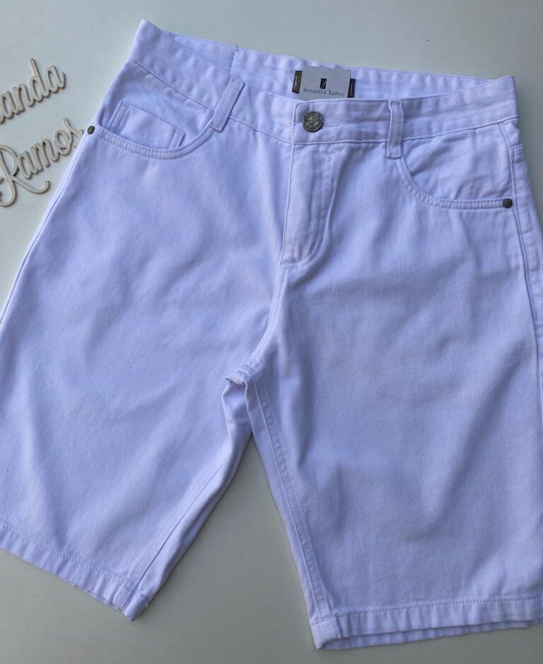 Bermuda Masculina Branca 63221 - Fernanda Ramos Store