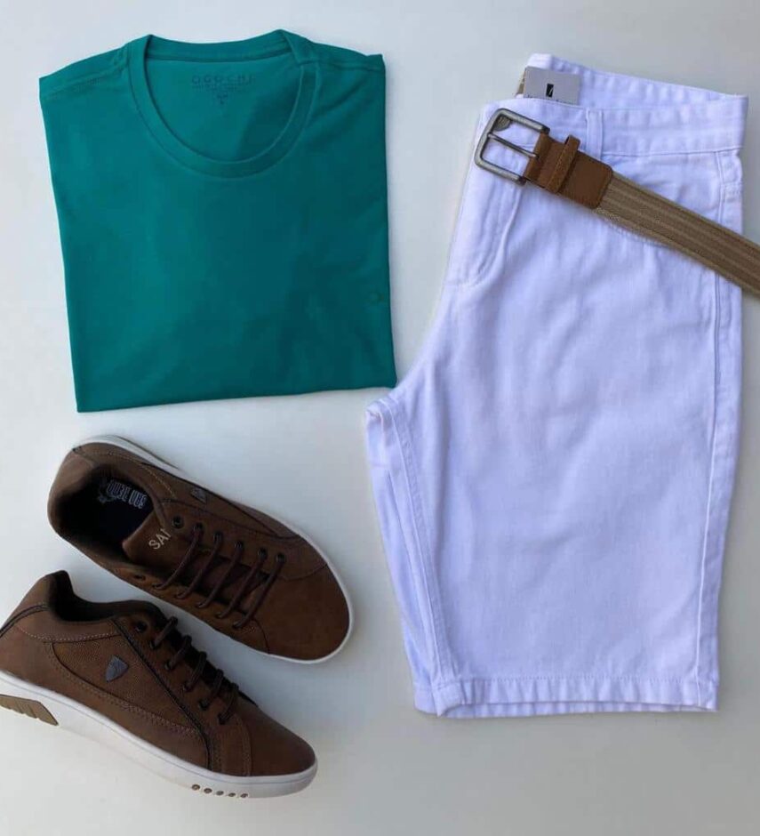 Bermuda Masculina Branca 63221 - Fernanda Ramos Store