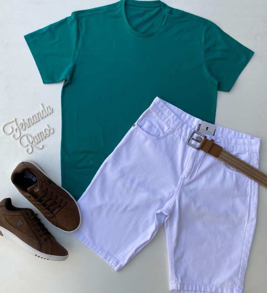 Bermuda Masculina Branca 63221 - Fernanda Ramos Store