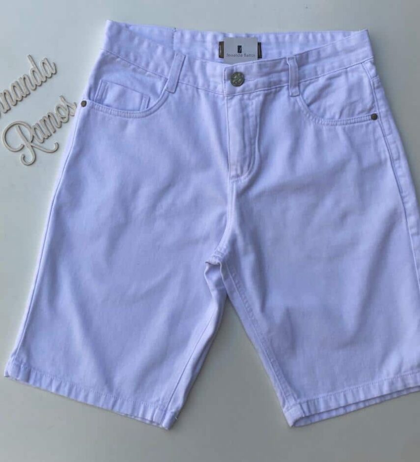 Bermuda Masculina Branca 63221 - Fernanda Ramos Store