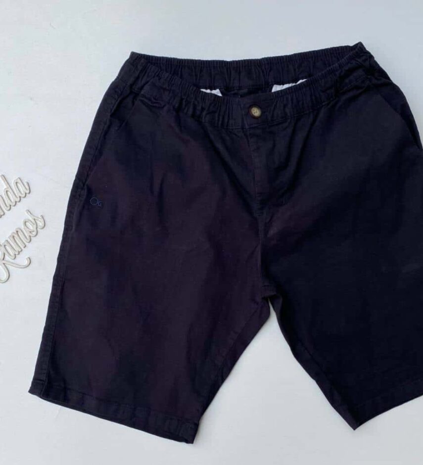 Bermuda Masculina Essencial Color Preta 0004 Fernanda Ramos Store