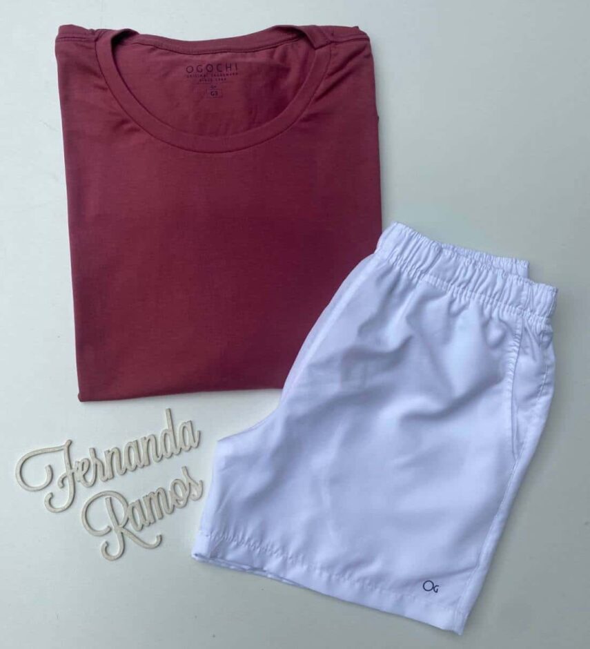 Bermuda Masculina Tactel Boxer Branco Ogochi 0001 Fernanda Ramos Store