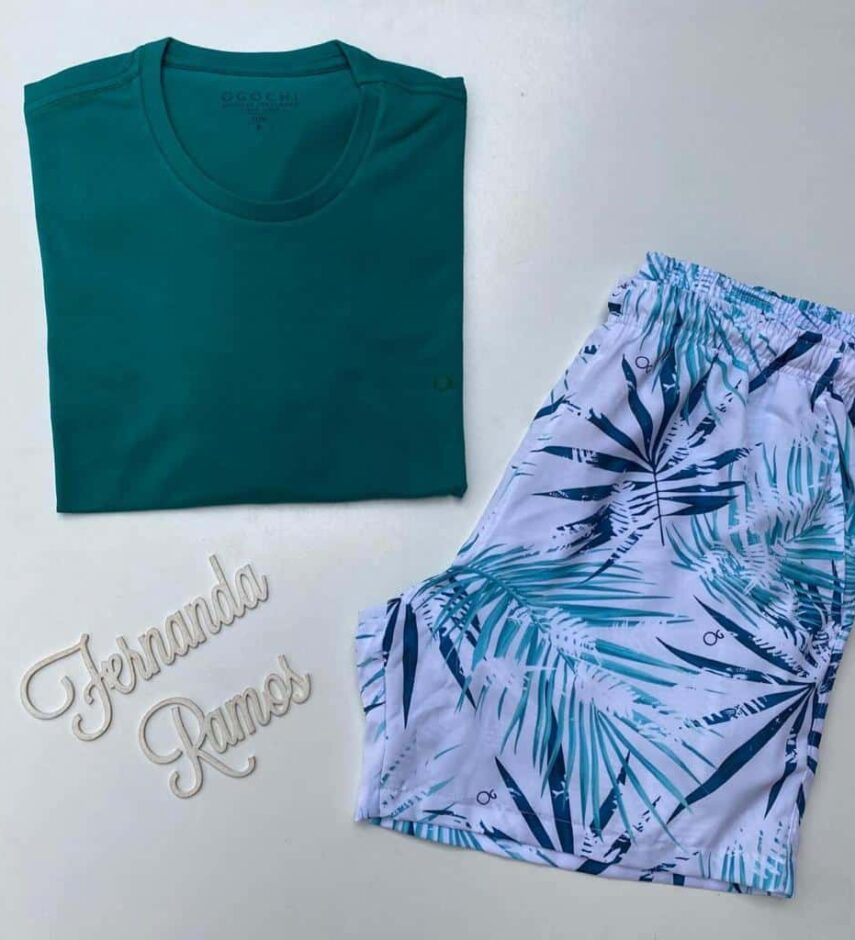 Bermuda Masculina Tactel Boxer Estampado Ogochi 9020 Fernanda Ramos Store