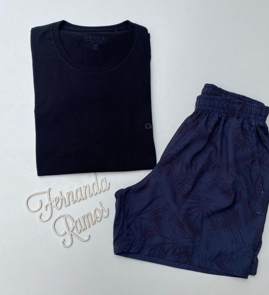 Bermuda Masculina Tactel Boxer Estampado Ogochi 9052 Fernanda Ramos Store