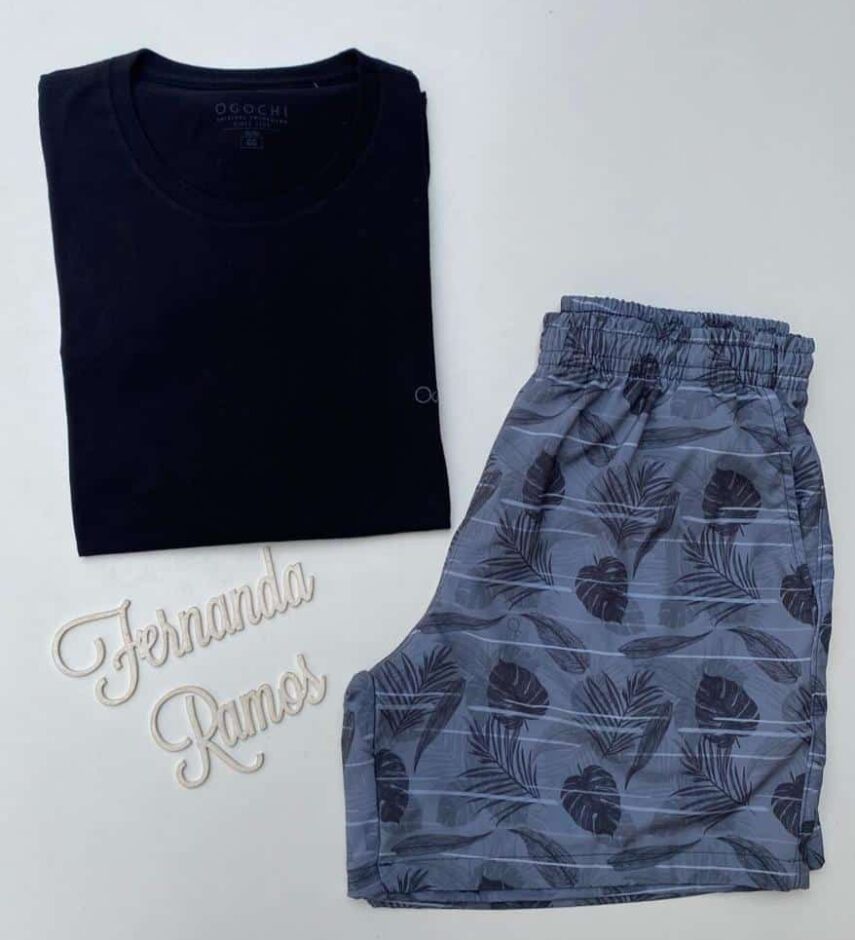 Bermuda Masculina Tactel Boxer Estampado Ogochi 9673 Fernanda Ramos Store