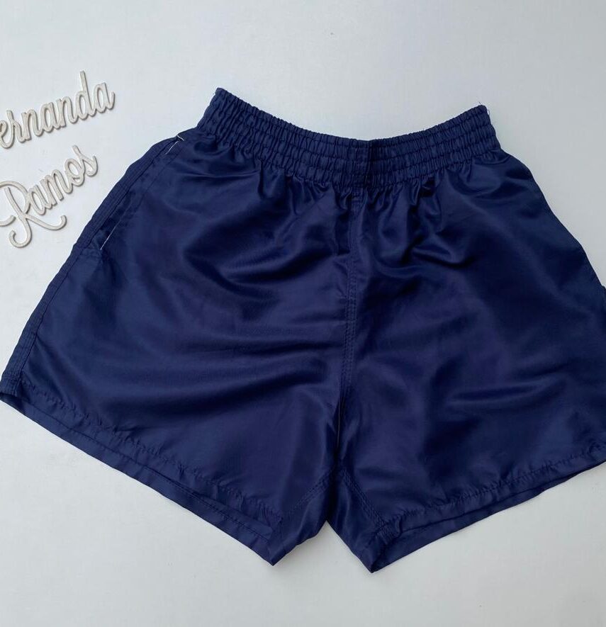 Bermuda Masculina Tactel com Bolsos Azul Marinho Fernanda Ramos Store