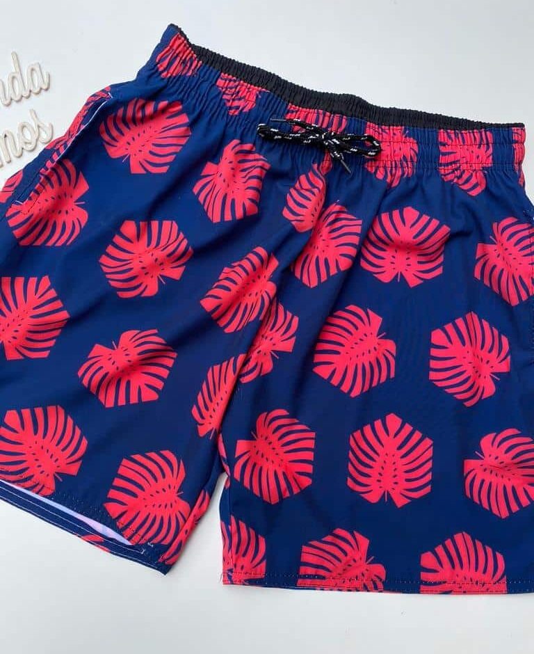fernandaramosstore com br bermuda masculina tactel estampado folhas fundo azul 1