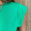 Blusa Feminina Malha Detalhe na Manga Verde Bandeira - Fernanda Ramos Store