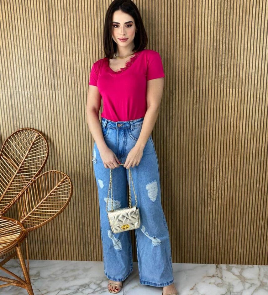 fernandaramosstore com br blusa feminina manga curta com renda pink 1