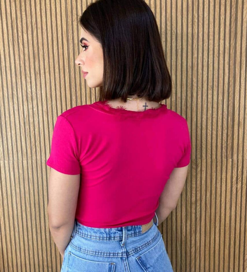 fernandaramosstore com br blusa feminina manga curta com renda pink 2