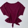 fernandaramosstore com br blusa manga curta com botoes e amarracao vinho 1