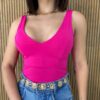 Body Feminino com Bojo Poliamida Pink - Fernanda Ramos Store